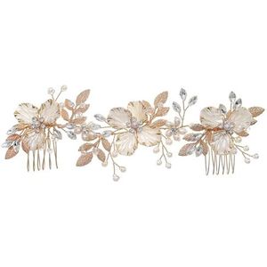 HTYHZIMS Haar Kant Kam Bruids Haar Bruiloft Insert Kam Hoofdtooi Parel Kam Haar Kam Voor Vrouwen, Bruid, Eén maat, Metaal, agaat