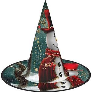 TyEdee Halloween heksenhoed, carnaval griezelige pet, tovenaar magische feestpet voor een Halloween-avontuur-3pcs-sneeuwpop