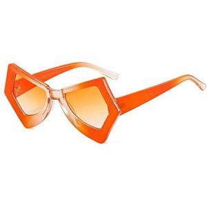 SUYGGCK Gepolariseerde Zonnebril Vintage Vlinder Snoep Kleur Zonnebril Vrouwen Veelhoek Gradiënt Bril Dames Zonnebrillen-Oranje Oranje