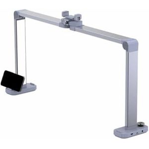 Grote nagellamp voor op het bureau, opvouwbare tafellamp met telefoonhouder, 456 leds, oplaadfunctie, 33,5 inch manicurelampen voor nagelkunst, tatoeages, thuisgebruik (3000K-6000K)(Silver)