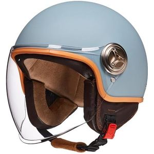 Scooterhelm, Jethelm, Bromfietshelm, Heren en Dames, Jethelm met Zonneklep, DOT/ECE Gecertificeerde Scooterhelm, Motorhelm, Jethelm met Vizier G