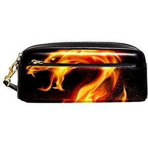 Roze Uilen Draagbare Pouch PU Lederen School Pen Case Stationaire Potlood Tassen Waterdichte Cosmetische Tas Make-up Schoonheid Case 20.5x5x8.5cm/8.1x2x3.3in Style06