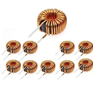 Ringkerninductie koperen spoel, Sendust magnetische ringinductor Ringkern magnetische inductor 10UH monolaag draad windwond (10 stuks), 10UH draaddiameter 1,0 mm (Size : 22UH Wire diameter1.0mm)