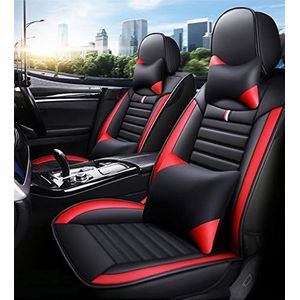 Stoelhoezen Beschermhoezen Volledige Dekking 5 Seat Car Seat Cover Voor Nissan Voor Armada Voor Altima Voor Dualis Voor Juke Voor Frontier Voor Fuga Voor Leaf Voor Maart Voor Note(Zwart rood,Deluxe)