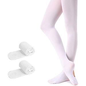 Soudittur Balletpanty voor kinderen, convertible danspanty met hielgat 90D, voor meisjes en dames, roze, wit, zwart, 3 paar ballet roze, S