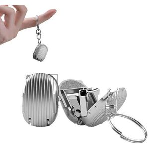 Opvouwbare mini-nagelknipper Koffer-nagelknipper met sleutelhanger, bagage-styling Draagbare nagelknipper Roestvrij staal Opvouwbare nagelknipper Ultradun reisontwerp /8710/158(Silver)