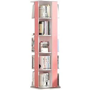 hoge boekenplank Boekenplanken 5-laags houten boekenkast 360° draaibare boekenplank Luxe staande boekenkast Creatieve vloerstaande boekenplank perfecte weergave