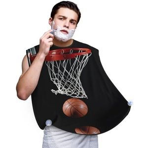 OdDdot Basketbal Print Baard Bib Schort Baard Catcher Mannen Non-Stick Materiaal Baard Schort Voor Styling En Trimmen, Zwart, one size