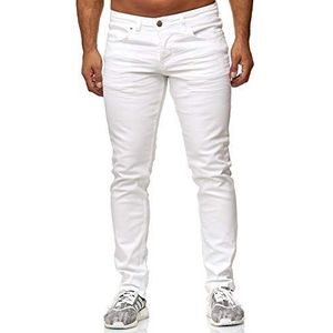 Elara Heren Jeans Slim Fit Broek Denim Stretch Chunkyrayan 16533-Weiss-31W / 32L