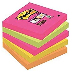 Post-it 654S-N Gekleurde Zelfklevende Plaknotities, 5 blokken van 90 post-its, 76 x 76 mm, Cape Town