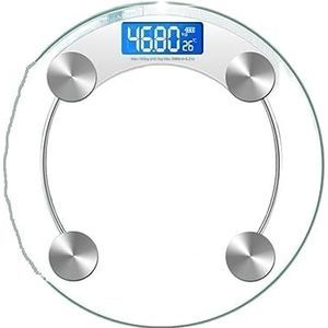 Transparante Personenweegschaal LCD Elektronische Digitale Slimme Weegschaal 180 KG Lichaamsgewicht Weegschaal Vloerweegschalen Gemakkelijk Te Gebruiken(White)
