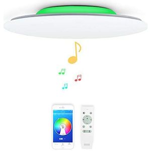 chysongoods 48W Muziek LED Plafondlamp met 2 Bluetooth Speaker Afstandsbediening Dimbare APP RGB Kleurverandering als Moderne Smart Lamp voor Woonkamer Keuken Badkamer Lounge