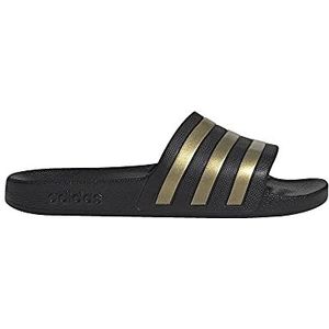 adidas unisex-adult Adilette Aqua Slides Black/Gold Metallic/Black 12