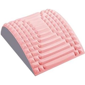 Nek- en rugstretcher voor pijnverlichting, vernieuwen rugstretcher voor ischias, rug- of rughoudingcorrector, rugcracker, nektaillemassageapparaat, wervelkolom op meerdere niveaus (roze)