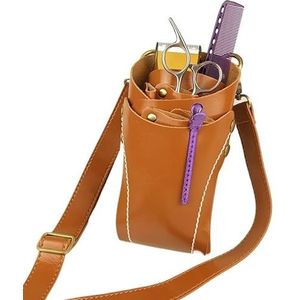 kappers tas， Schaarhouder, haarverzorgingstas met riem for kappers, salon, kapperstas(Camel)