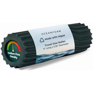 Oceanfoam Ripple Roller - Spiermassage Foam Roller voor rugpijn en stretching - Ergonomische golvende textuur - Yoga & Atletiek - 28 x 8,5 cm - Hunter