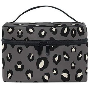 Zwart wit luipaardprint cosmetische tas organizer rits make-up tassen zakje toilettas voor meisjes vrouwen