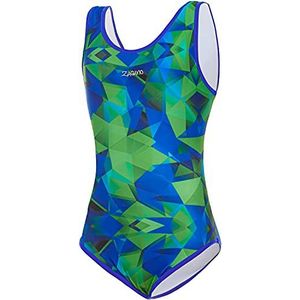 Zagano Badpak voor meisjes, badpakken voor meisjes, badmode voor meisjes, UV-bestendig, gemaakt van comfortabel materiaal, zwempak voor kinderen, blauwgroen, 158