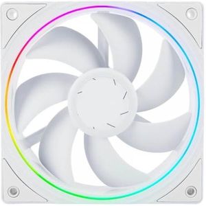 QPSJXN PWM ARGB Instelbare snelheid 12 cm stille computerval -Koelventilator met schokdemping en kleurrijk diafragma Verschillende gevallen (TL-S12-White)