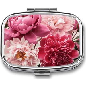 Botanische Bloemen Pillendoos Pil Case Leuke Pil Organizer Pil Houder Geneeskunde Pil Organizer Pil Container Dagelijkse Pil Organizer Kleine Pillendoos Pil Case voor Portemonnee Pocket
