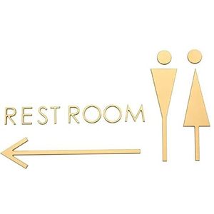 Toiletbord, badkamerbord decor, geborsteld aluminium toiletborden, modern toiletbord for mannen en vrouwen, for kantoorbadkamer toiletmuur (A) (A) (A)