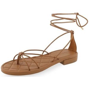 Aerosoles Jacky platte sandaal voor dames, Tan Pu Leer, 37 EU