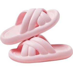 Vrouwen Sandalen Vrouwen Dikke Zool Slippers Mannen Zomer Strand Slides Wolk Schoenen Badkamer Anti-Slip Thuis Slipper Zachte Sandalen Mode Flip-Flops Heren Sandalen, roze, 44/45 EU