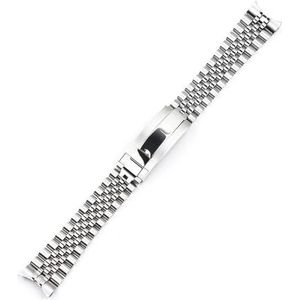 20mm Horlogeband Zilver Glide-Lock Gesp Roestvrij Stalen Armband Horloge Onderdelen fit for Seiko 40mm SUB horlogekast (Color : Silver, Size : 20mm)