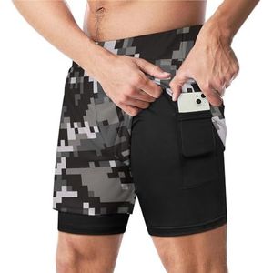Militaire Camouflage Grappige Zwembroek met Compressie Liner & Pocket Voor Mannen Board Zwemmen Sport Shorts