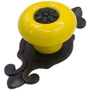 Vintage meubilair keramische kast handvat deur kast lade keuken handvat hardware accessoires (Color : Black Yellow, Size : 1)