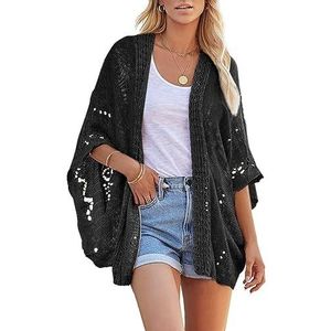 Dames Gebreide Vest Trui - Gehaakte Vest Truien Voor Dames Open Voorzijde Kimono Vleermuismouw Effen Casual Lichtgewicht Bovenkleding Elasticiteit Wild Casual Tops Lady,Stijl C,Xl