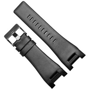 dayeer Lederen horlogeband voor Diesel DZ1216 DZ1273 DZ4246 DZ4247 DZ287 Horlogeband Polsband Armband (Color : B-black-blackbuckle, Size : 32mm)