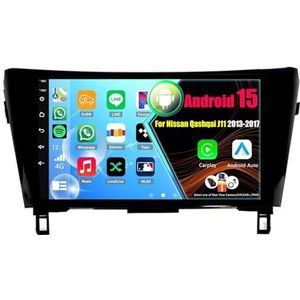 Android 15 Autoradio Voor Nissan Qashqai J11 2013-2017 met Draadloze Carplay Android Auto, 9 Inch Autoscherm Soporta Bluetooth WIFI GPS FM/RDS(8Core(8+128GB))