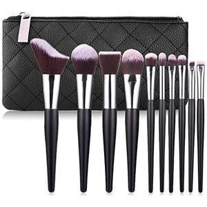 Make-upborstels, Blush-borstel, Make-upborstelset, Make-upborstels, 10-delige make-upborstelset Foundation Poeder Blush Oogschaduw Sponsborstel Zacht haar Cosmetische penselen Gereedschap