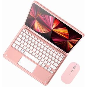 GUPENAA Toetsenbordhoes voor iPad 9e/8e/7e generatie 10.2""/Pro 10.5""/Air 3 2019 met Trackpad, Ingebouwde Potloodhouder, Magnetisch Afneembaar Draadloos Bluetooth-Toetsenbord met Muis,Roze