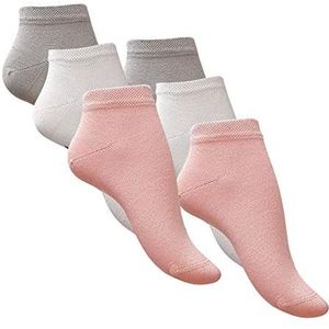 Vincent Creation - Bambus Sneakersokken - Mix - 6 Paar - Roze/Grijs/Wit