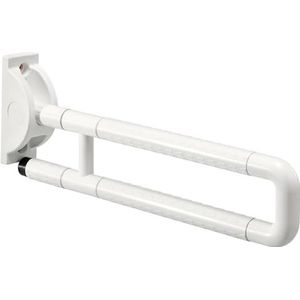 Navaris toiletbeugel voor senioren - WC opstahulp toilet - Steungreep voor badkamer - Mindervalide steun douche met muurbevestiging - Wandbeugel - Wit