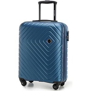 WITTCHEN Cube collectie Cabine koffer Handbagage Kleine koffer ABS met een ruwe textuur Telescopische handgreep Cijferslot 4 zwenkwielen Maat S Donkerblauw