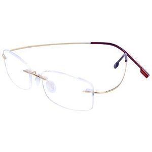 JoXiGo Randloze leesbril voor dames en heren, ultralicht (13 g), flexibel montuur met brillenkoker, goud, + 3.0 (65-69 Jahre)