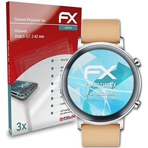 atFoliX Beschermfolie compatibel met Huawei Watch GT 2 42 mm Folie, ultra duidelijk en flexibel FX Schermbeschermer (3X)