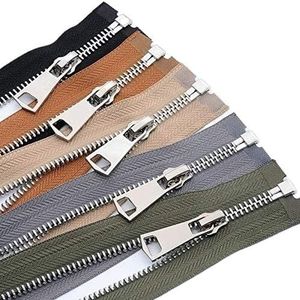 Ritssluiting van metaal naar beneden Schooluniform Rits Leren jas Katoenen Koper-ijzeren tand Kledingaccessoire(Wit)