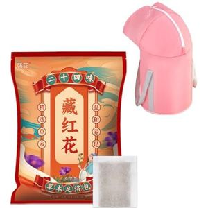 10-Pack Kruidenvoetbad Spa met Opvouwbare Foot Tub - Natuurlijke Plantenmix met Alsem & Saffraan, Ontspannend Aromatherapiebad voor Wellnessroutine Thuis(24 Ingredients Saffron,1 bag)