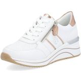 Remonte D0T04 Low-Top sneakers voor dames, lage schoenen, losse inlegzool, Wit combi 80, 41 EU Breed