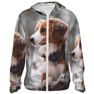 GFLFMXZW Winter Sneeuw Hond Zonnebescherming Hoodie Vrouwen Mannen Jas UPF 50+ Lange Mouw Zonneshirt Volledige Zip Rash Guard, Zwart, S