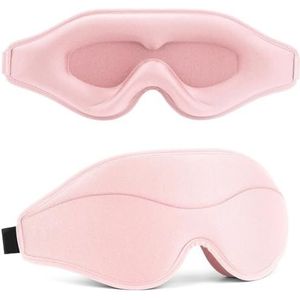 3D slaapmasker, 99% lichtblokkerend, ergonomisch, oogdruk zonder oogdruk, ooglapje voor reizen, meditatie, yoga, kantoor, dutje, slaapmasker (roze)