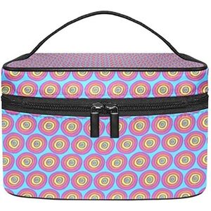 Make-up Organizer Bag, Travel Makeup Bag Organizer Case Draagbare Cosmetische Tas voor Vrouwen en Meisjes Toiletries Polka Dots Paars, Meerkleurig, 22.5x15x13.8cm/8.9x5.9x5.4in