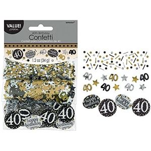 Amscan 360186-40e Verjaardag Gouden Sprankelende Viering Tafel Confetti 34 g