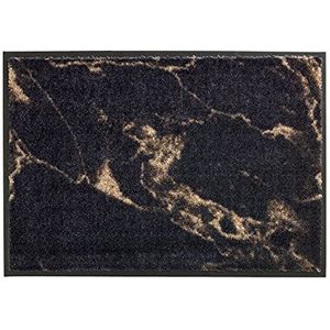 slijtvaste deurmat Miami - getufte deurmat 67x100 cm in antraciet-taupe marmer - afwasbare schoonloopmat