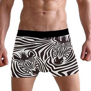 PUXUQU Boxershorts voor heren, met zebra-print, onderbroek, herenondergoed, ondergoed