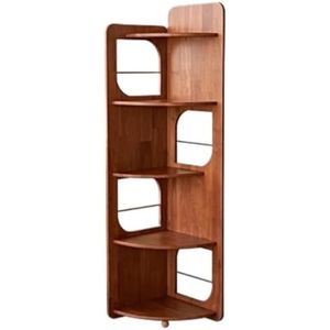 Hoekplank Hoekboekenkast Plantenrek Houten Hoekplank Met 5 Niveaus, Hoge Hoekboekenplank Met Opbergruimte, Hoekstandaard, Boekenkast Voor De Woonkamer Hoekplanken Boekenplank Opbergrek(Color:B)